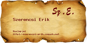 Szerencsi Erik névjegykártya