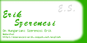 erik szerencsi business card